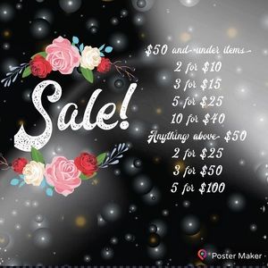SALE CLEAR OUT! buy anything under $50 and it